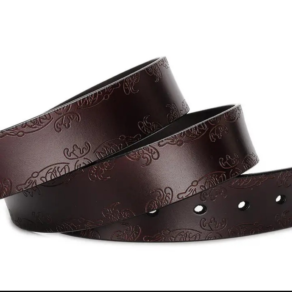 Women's Brown leather belt with beautiful silver buckle. - Picture 4 of 5